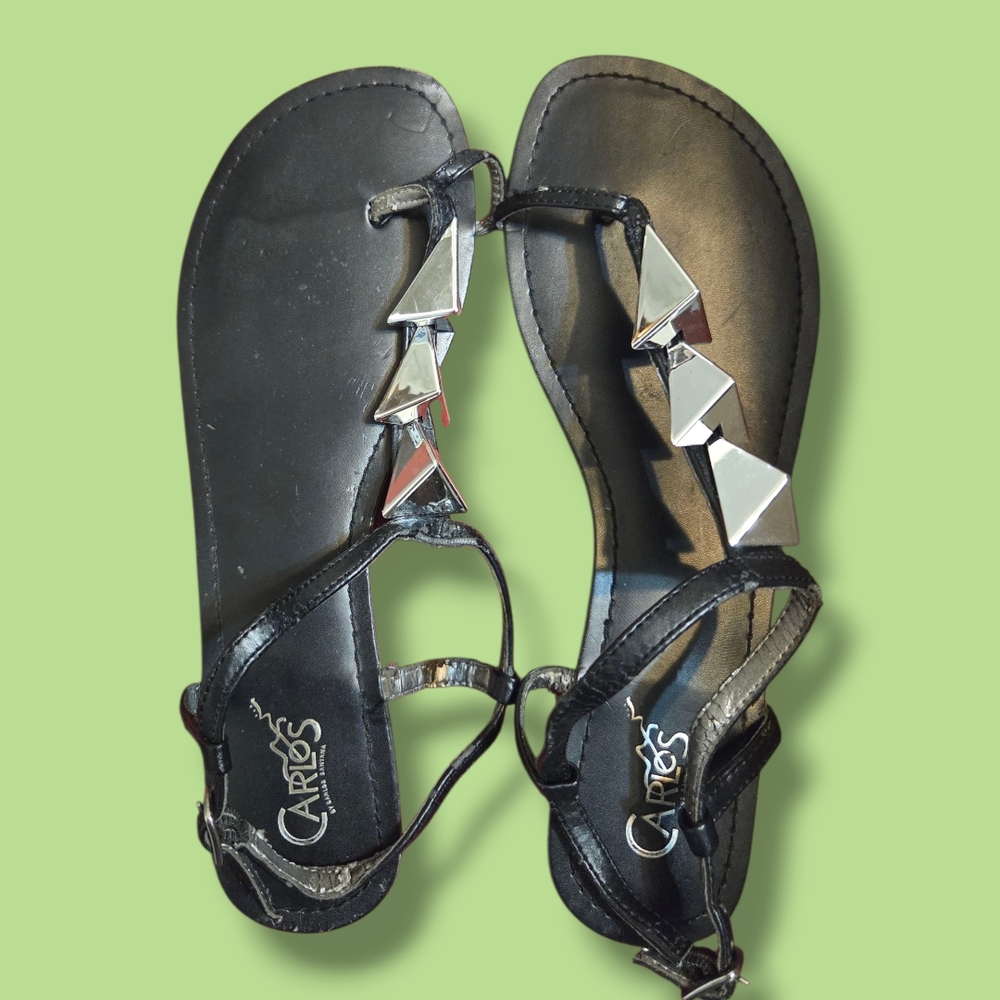 🌟 Carlos by Carlos Santana Black Sandals - Size 8 🌟
